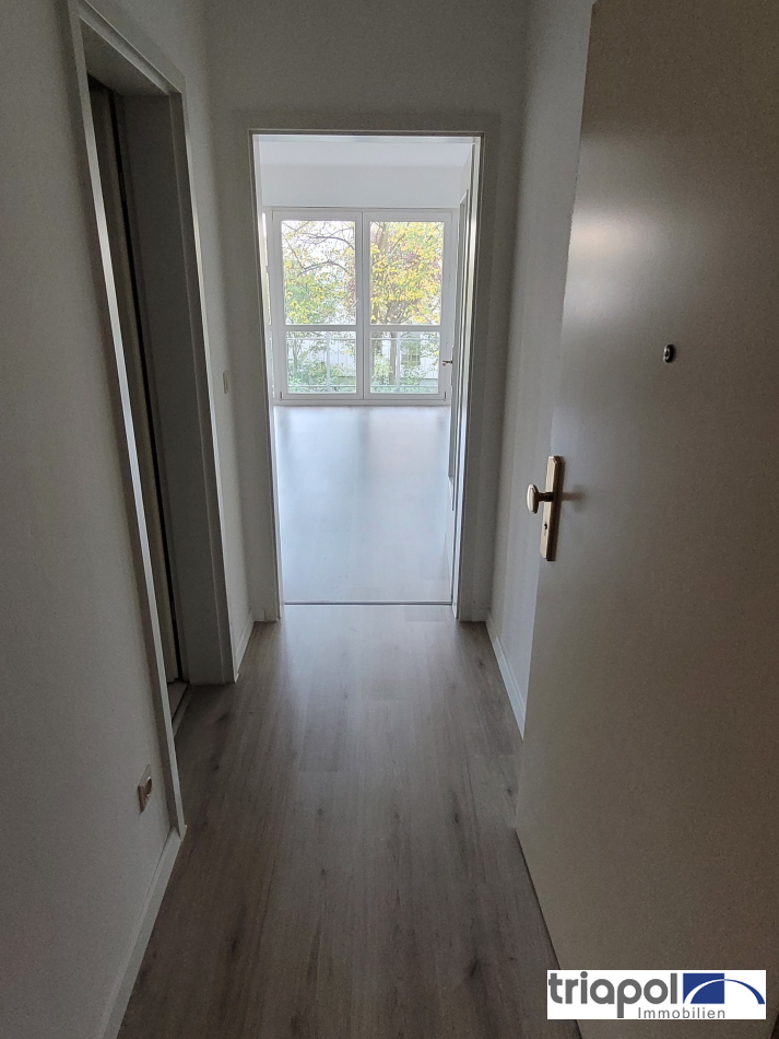 Schöne und gepflegte 1-Zi-Whg. mit Balkon und neuem Laminatboden in grüner und ruhiger Stadtrandlage.