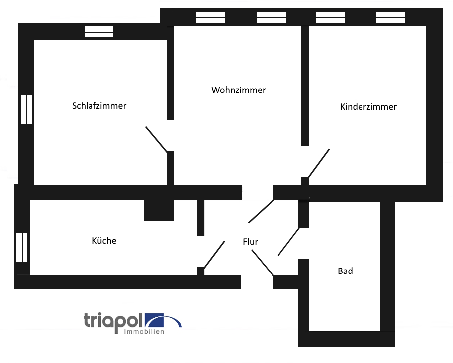 Grundriss: Schöne 3-Zi-Whg. in ruhiger Seitenstraße in Dresden Löbtau.