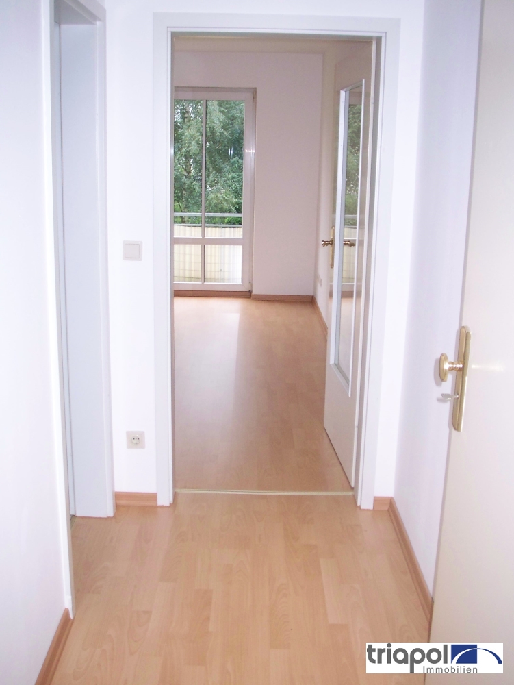 Ruhig gelegene 1-Zi-Wohnung mit Balkon und Laminatboden in Weißig.