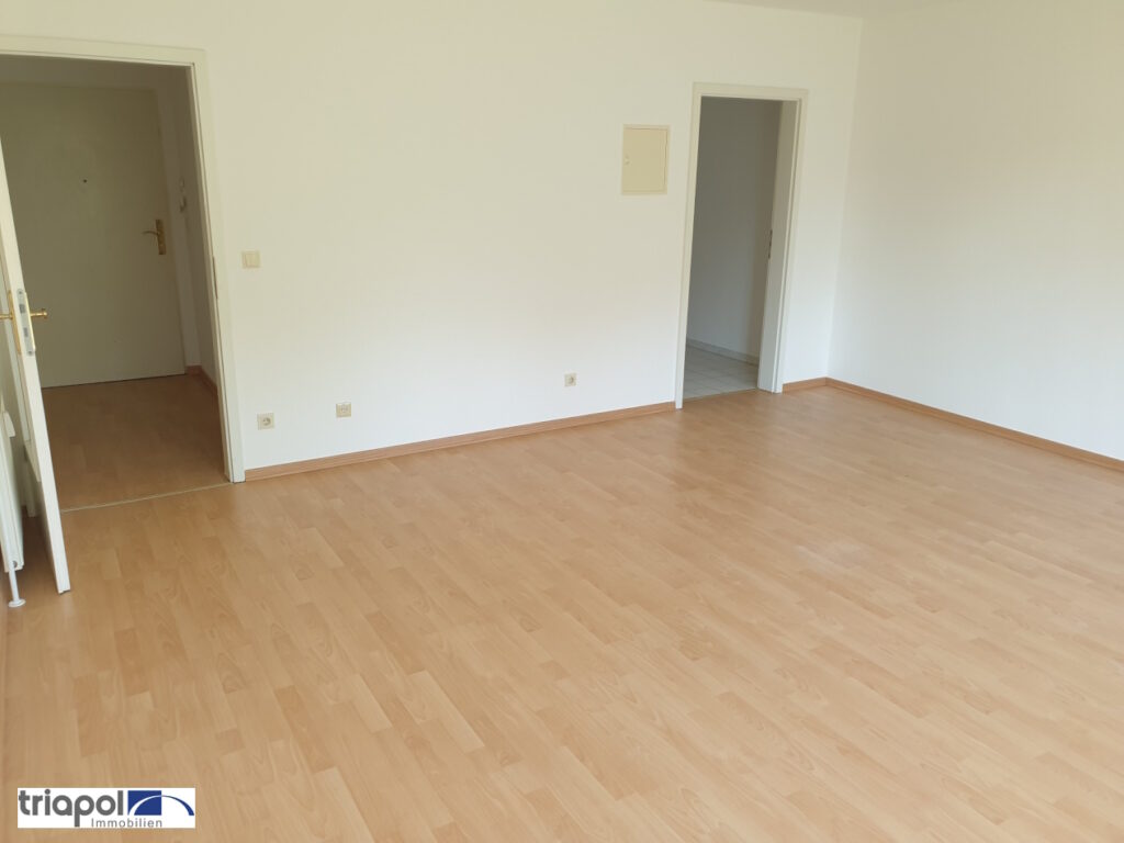 Ruhig gelegene 1-Zi-Wohnung mit Balkon und Laminatboden in Weißig.