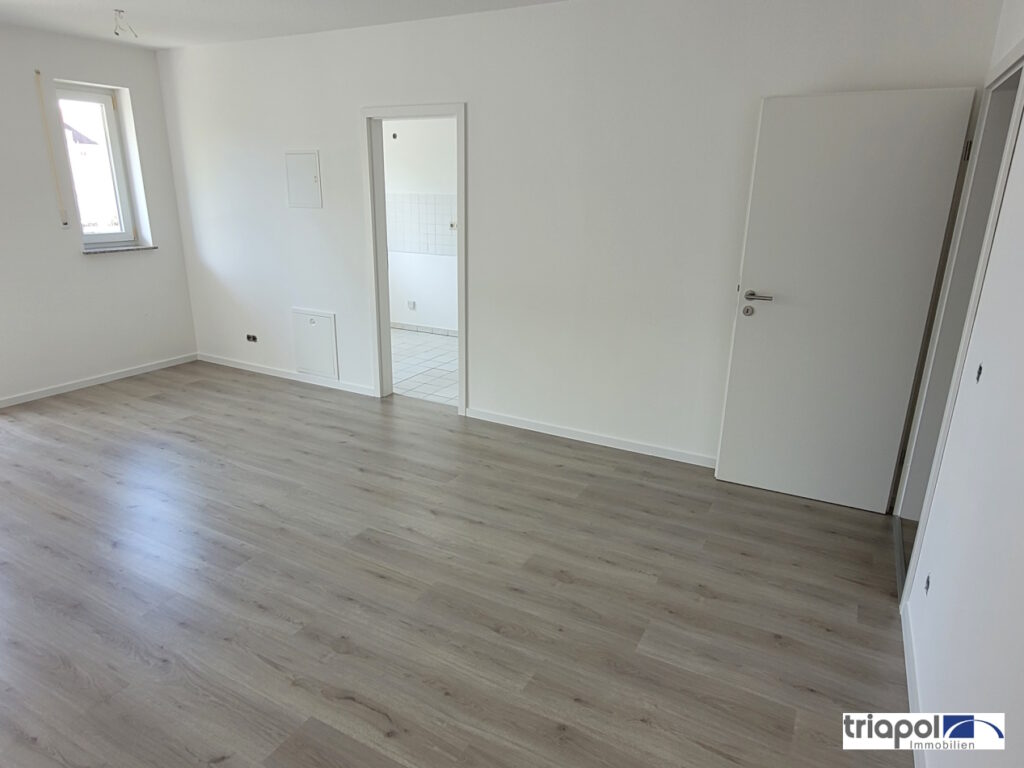 Hübsche 1-Zi-Whg. mit neuem Laminatboden, Balkon und TG-Stellplatz in Coswig.