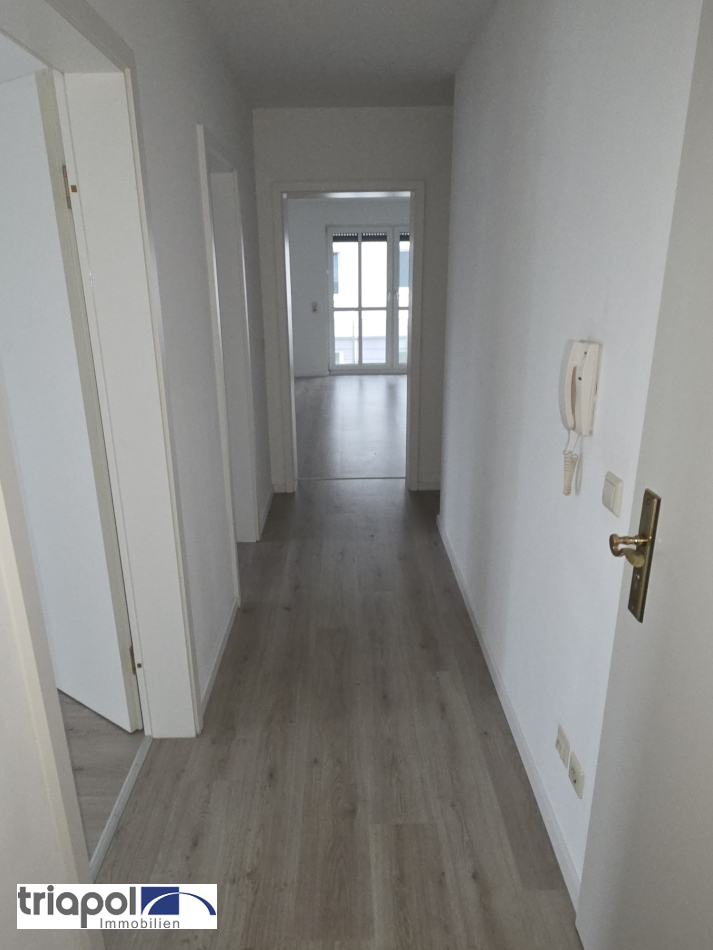 Schöne und grün gelegene 2-Zi-Wohnung mit Balkon, Laminatboden und TG-Stellplatz in Coswig.