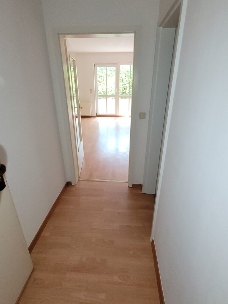 Gemütliche 1-Zi-Wohnung mit Terrasse, Laminatboden und Tiefgaragenstellplatz am Stadtrand von Dresden.