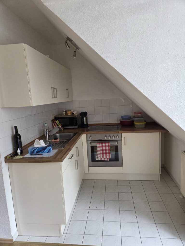 Gemütliche 1-Zi-Wohnung im Dachgeschoss am Stadtrand von Dresden.